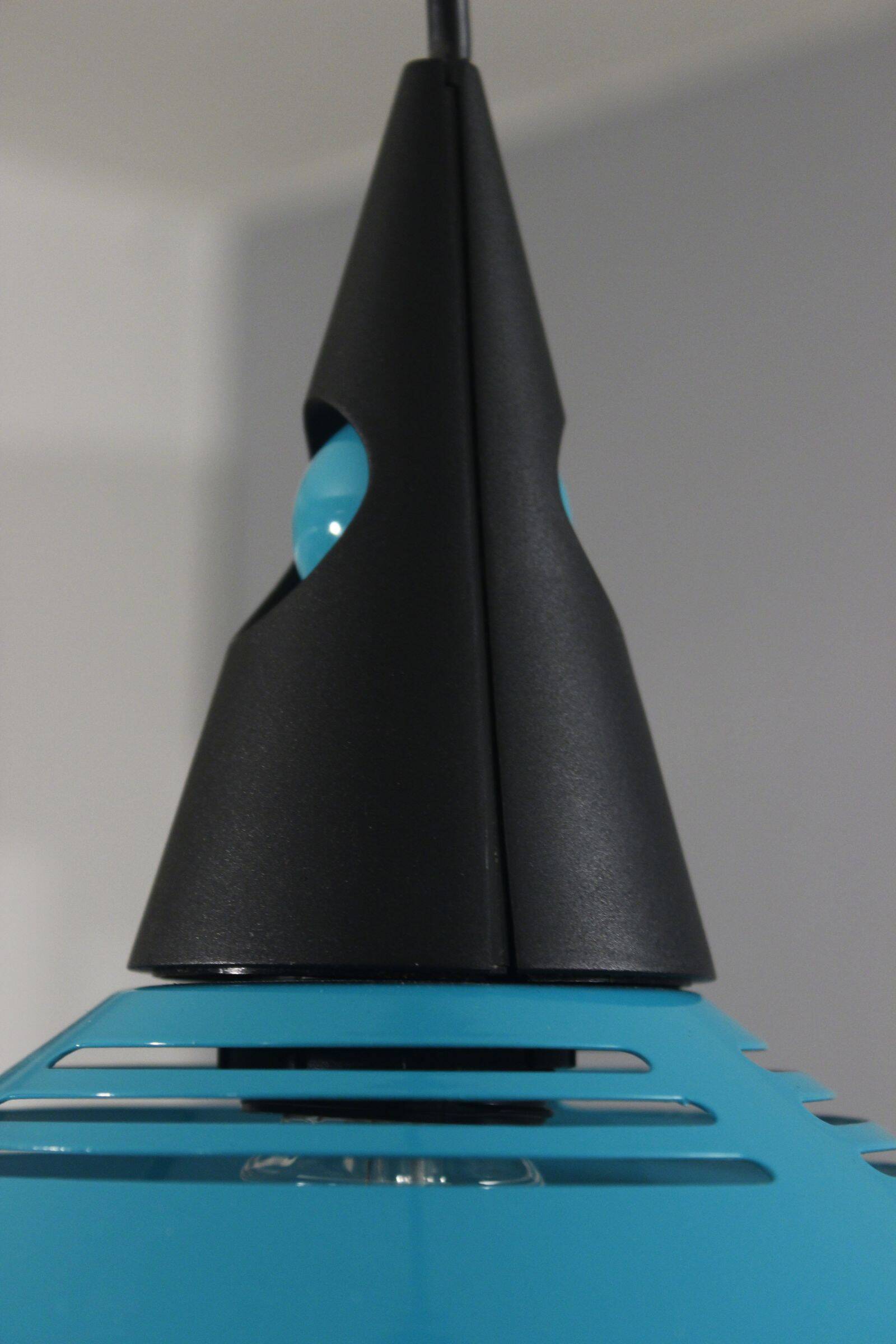 Post-modern suspension lamp Memphis metal & plastic design Brilliant 1980s