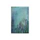 Contemporary paintig in teal, purple and green shades, acrylic on canvas