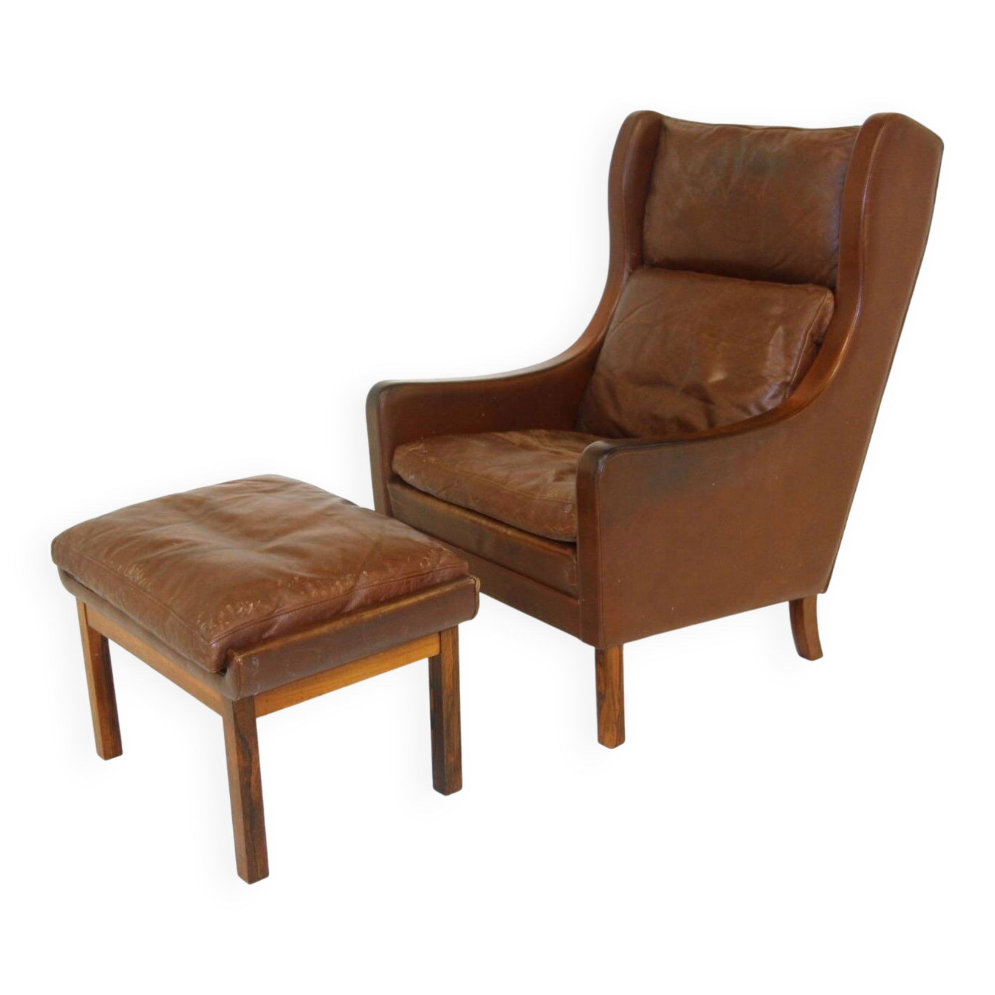 Scandinavian leather armchair, Denmark, 1960