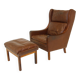 Scandinavian leather armchair, Denmark, 1960