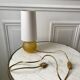 Art deco amber glass lamp and cylindrical lampshade 30s