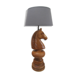 Lamp horse rider chess solid wood turned vintage