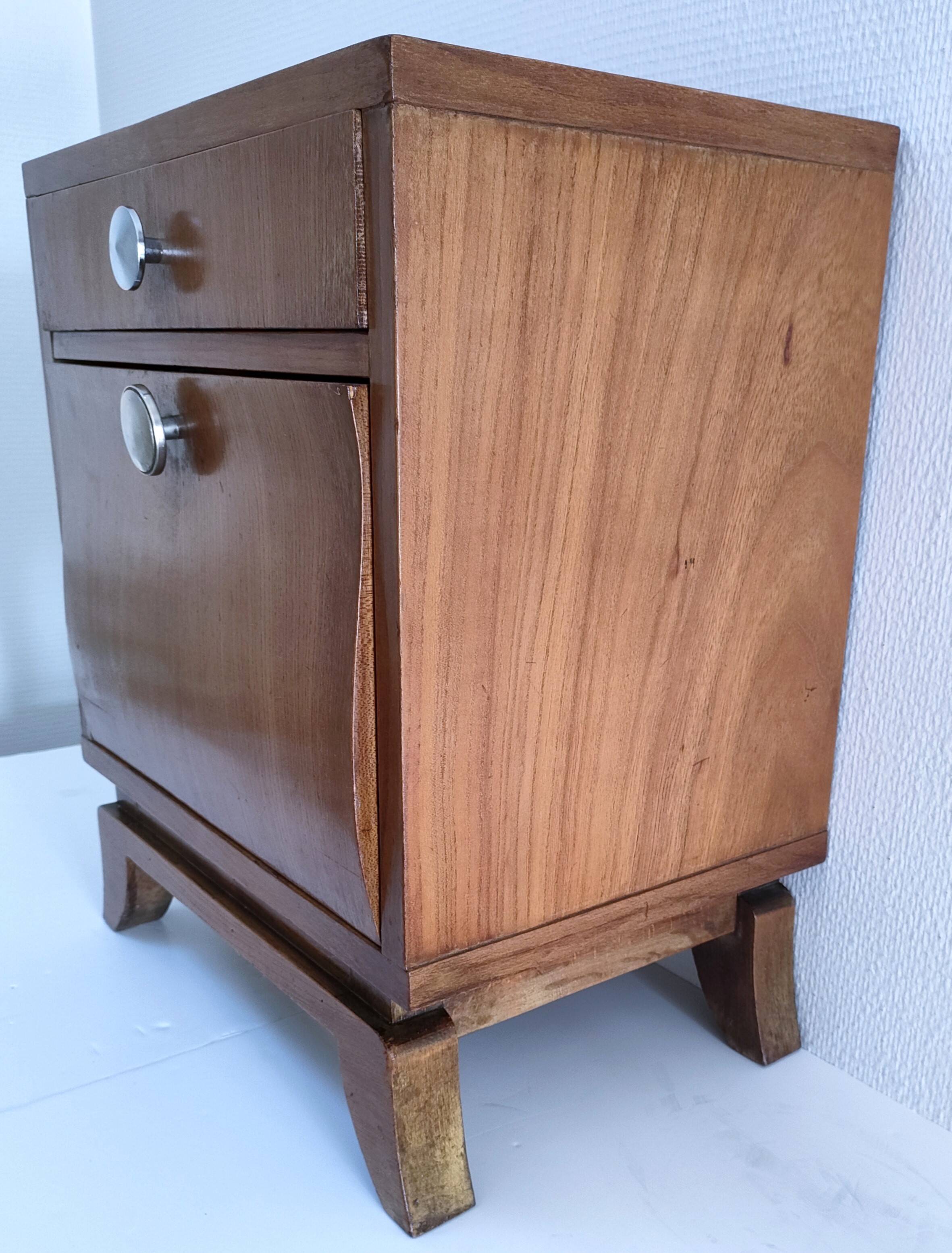 60s designer wooden bedside table