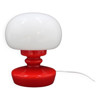Lampe de table champignon en verre rouge Stepan Tabery des années 1970, Tchécoslovaquie