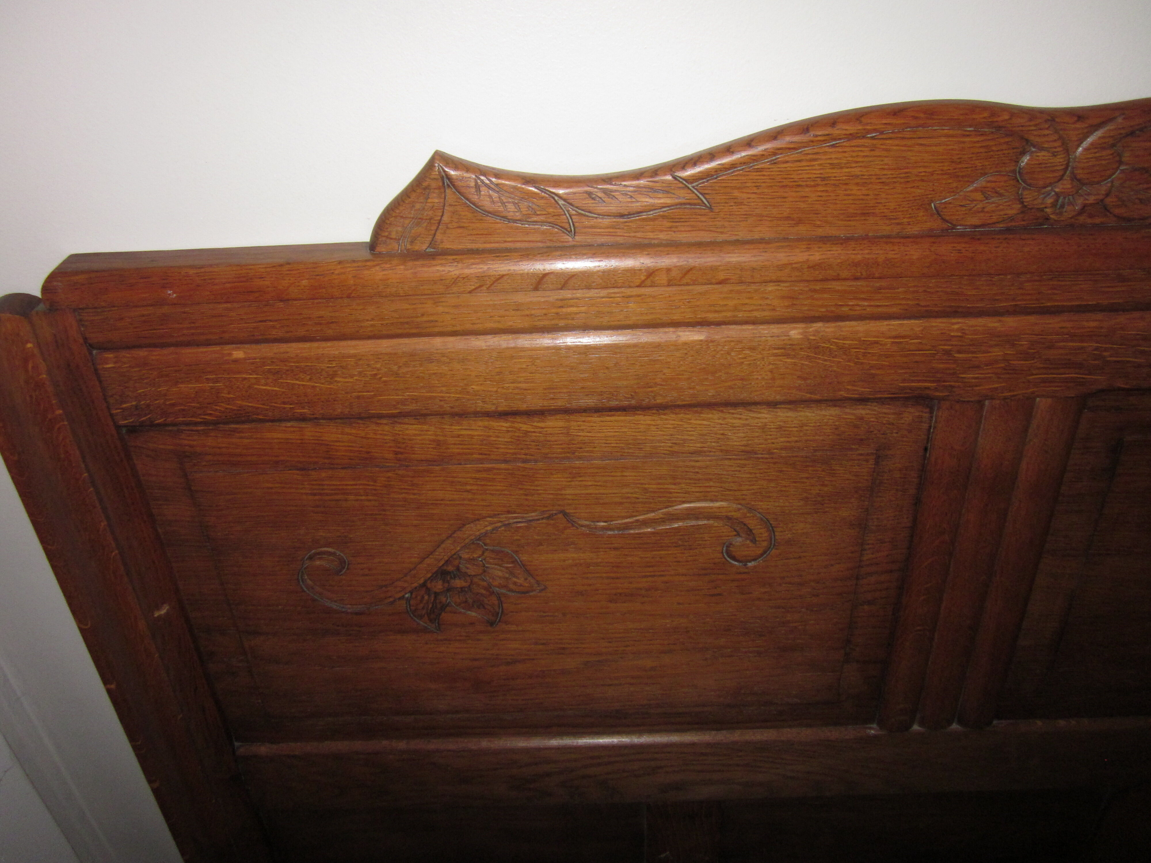 1950s oak headboard