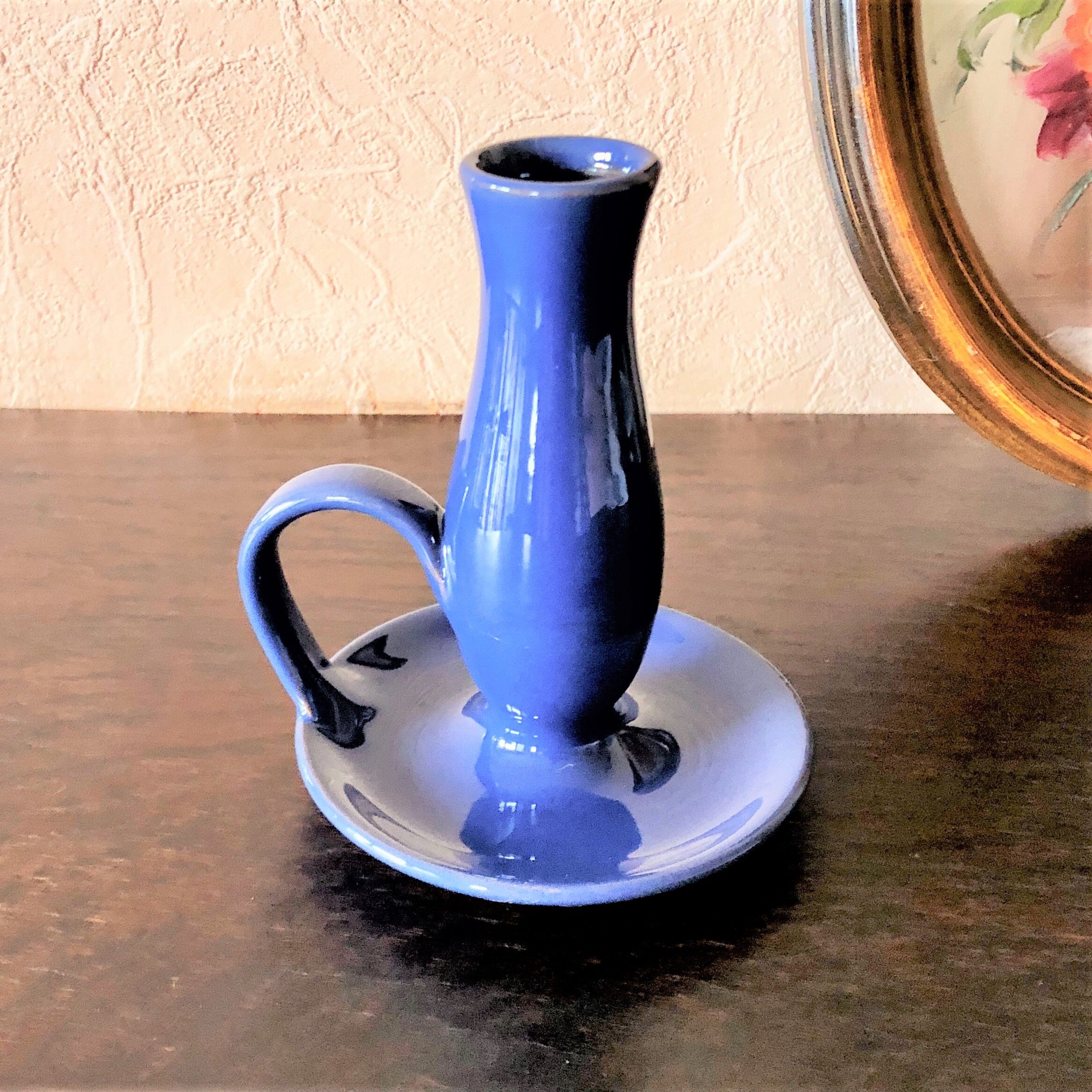 Handmade hand candle holder signed Malarmey vintage 50/60