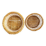 Duo of wicker baskets