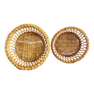 Duo of wicker baskets