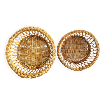 Duo of wicker baskets