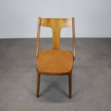 Set of four walnut dining chairs, Czechoslovakia, 1950s