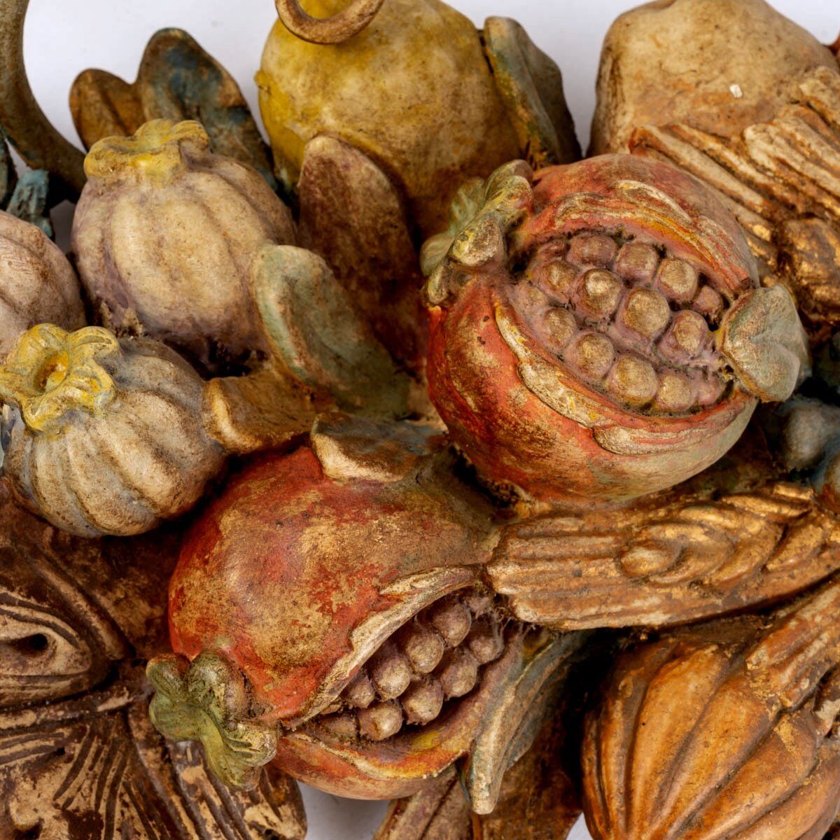 Paire d'appliques bois polychrome - époque : art nouveau - circa 1900