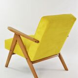 Kompas armchair yellow ribbed velvet