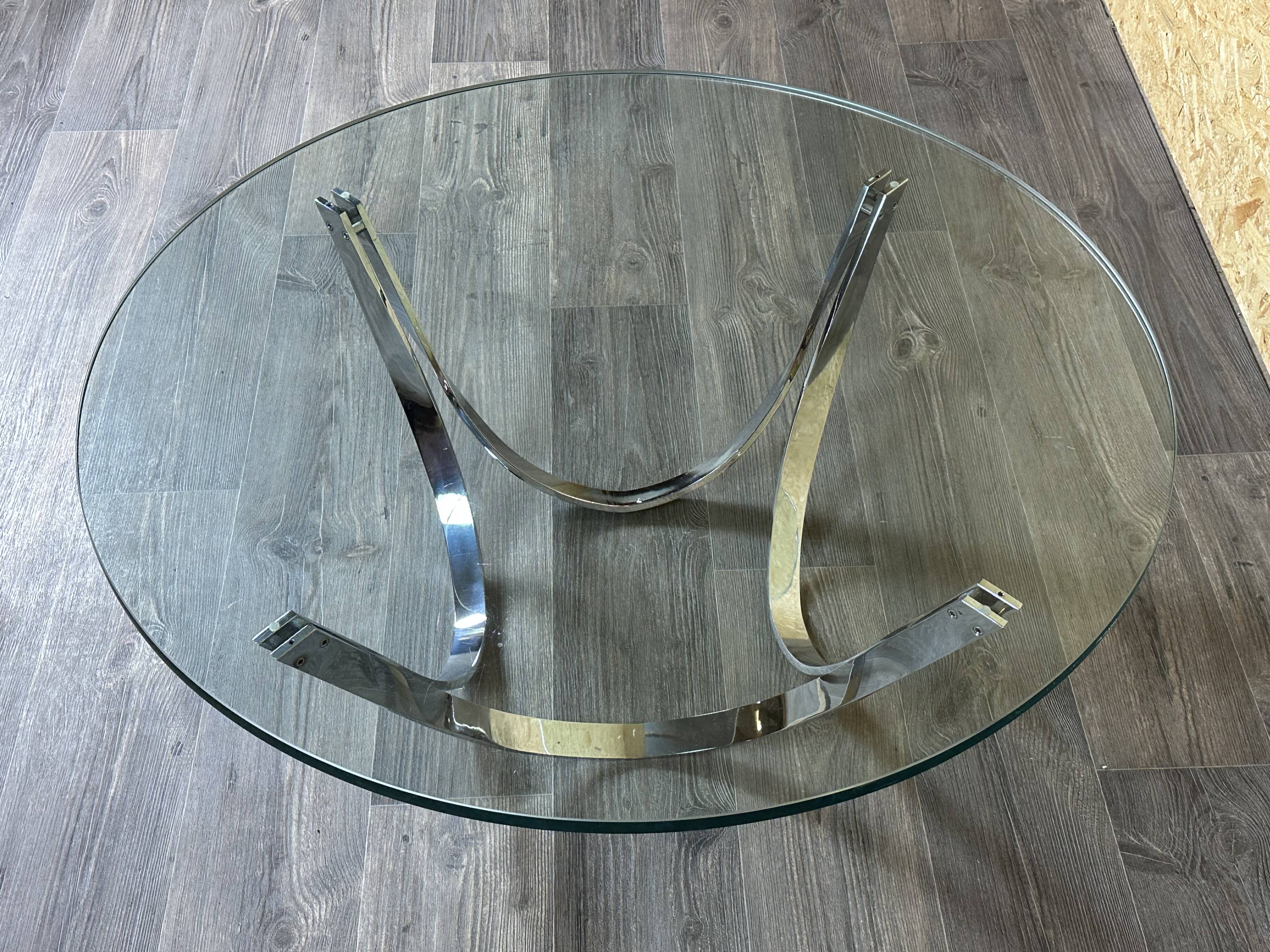 60s 70s coffee table glass table by Werner Lindner for Bacher Space Age