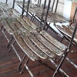 Set of 8 folding bistro / garden chairs fermob 1950