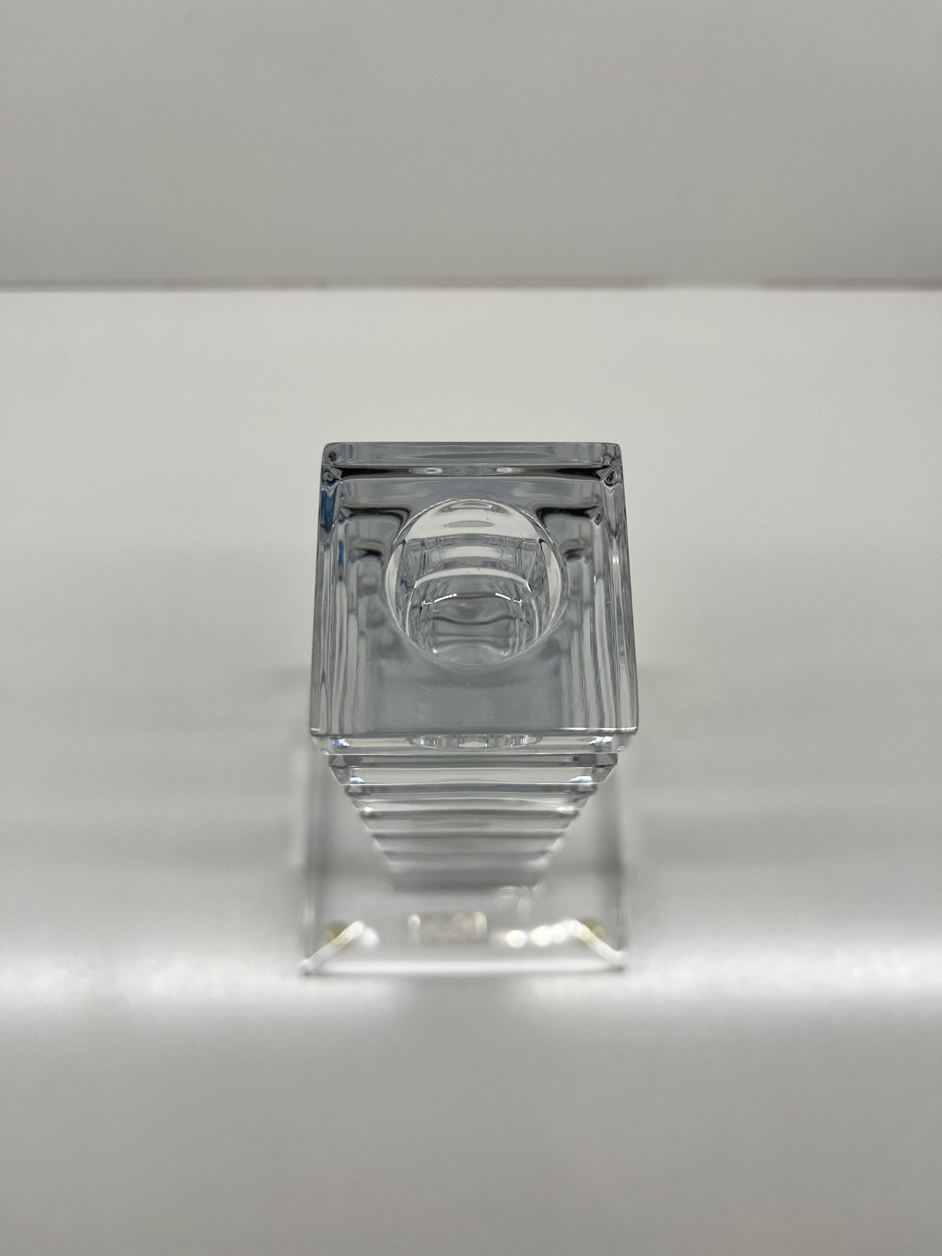 Crystal candlestick Saint-Louis – Design Jean Sala – Art Deco style –