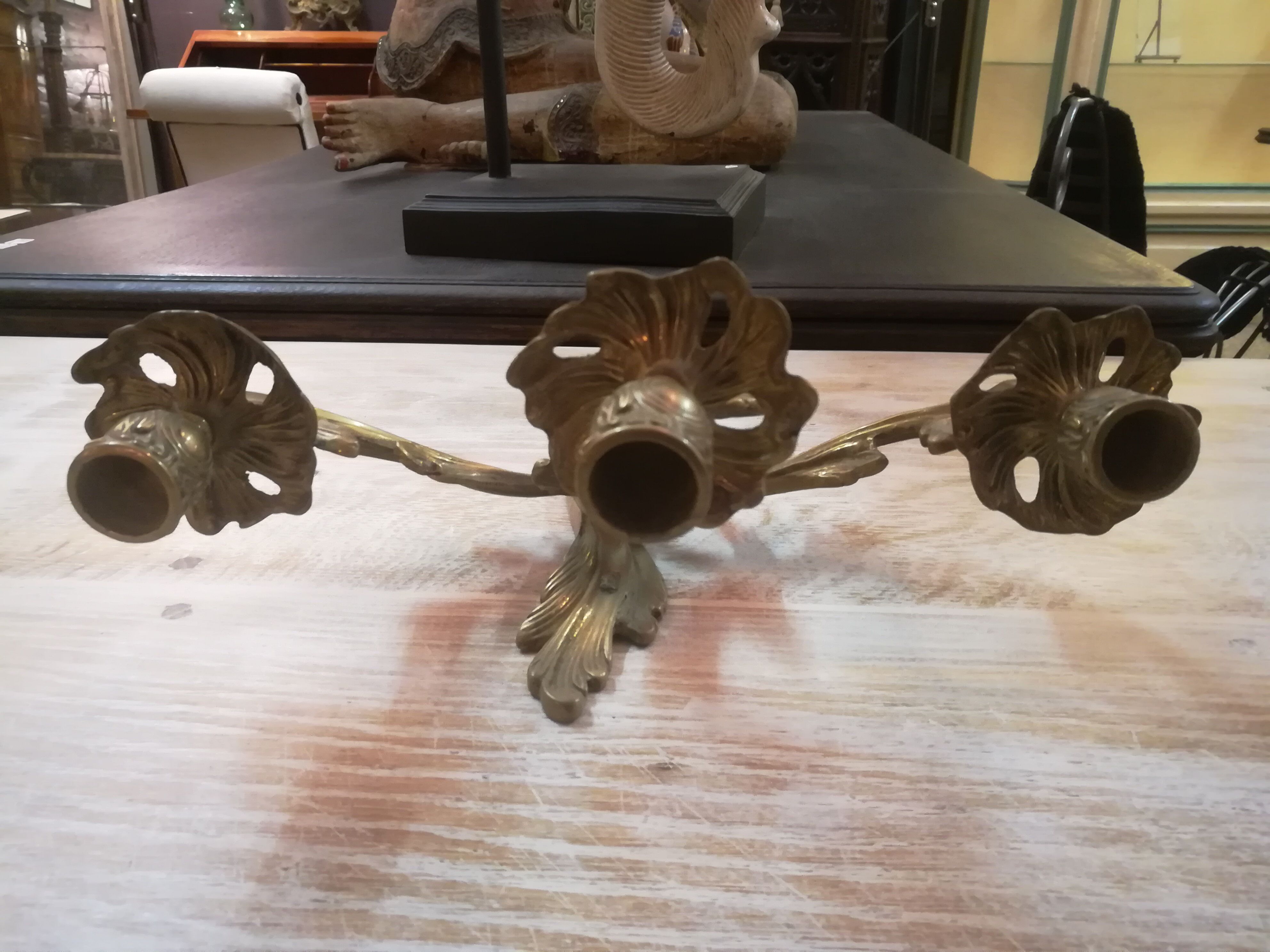 Pair of Louis XV style gilded bronze sconces