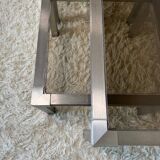 70s design brushed steel coffee table and nesting tables
