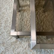Table basse acier brossé design années 70 et gigognes