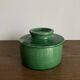 Foucart Jourdan Green glazed earthenware butter dish with water reservoir, 1960