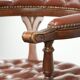 Rotating English style Chesterfield office chair in brown cow leather