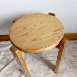 Scandinavian stool in solid pine