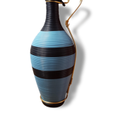 Elegant vase scoubidou noire et bleue