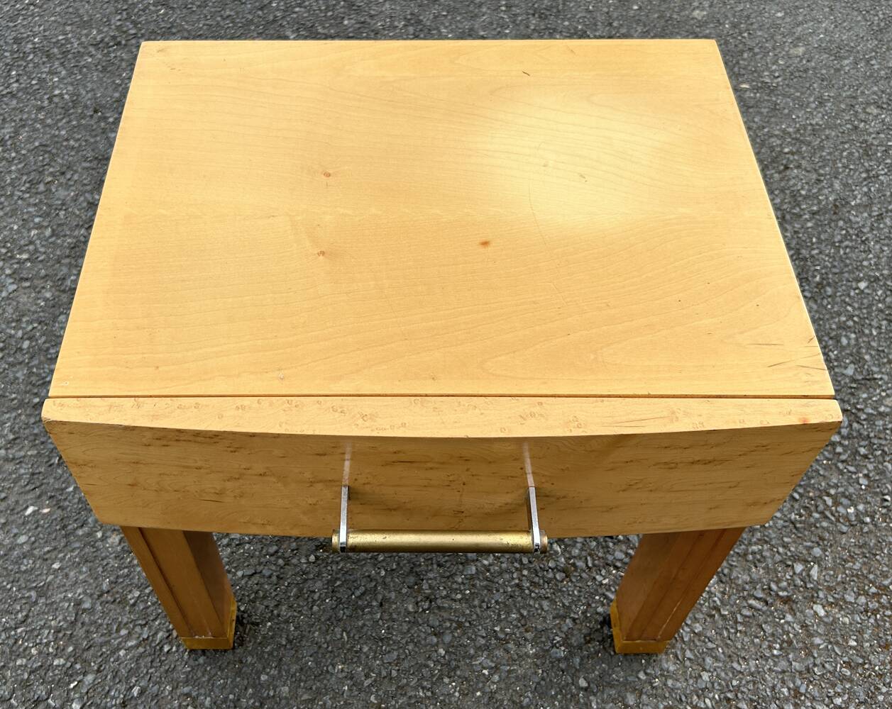 Bedside table, end table, blond wood, 80s