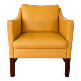 Fauteuil vintage danois de Takashi Okamura et Erik Marquardsen en cognac clair.