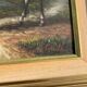 Tableau de Claude Gauthier : Portrait équestre au chien dans un parc