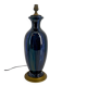 Art Nouveau lamp in stoneware with high-fire glazes and bronze mount, circa 1900.