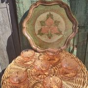 Vintage vereco pink cups France six-serve