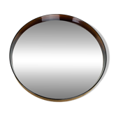 Round mirror Syla 710 amber rim, vintage 70's