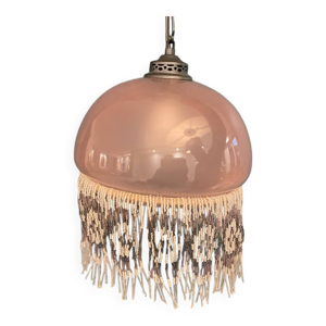 Suspension en verre dépoli - frange