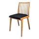 Chaise vintage Mid-Century à barreaux en bois massif avec assise à ressorts