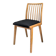 Chaise vintage Mid-Century à barreaux en bois massif avec assise à ressorts