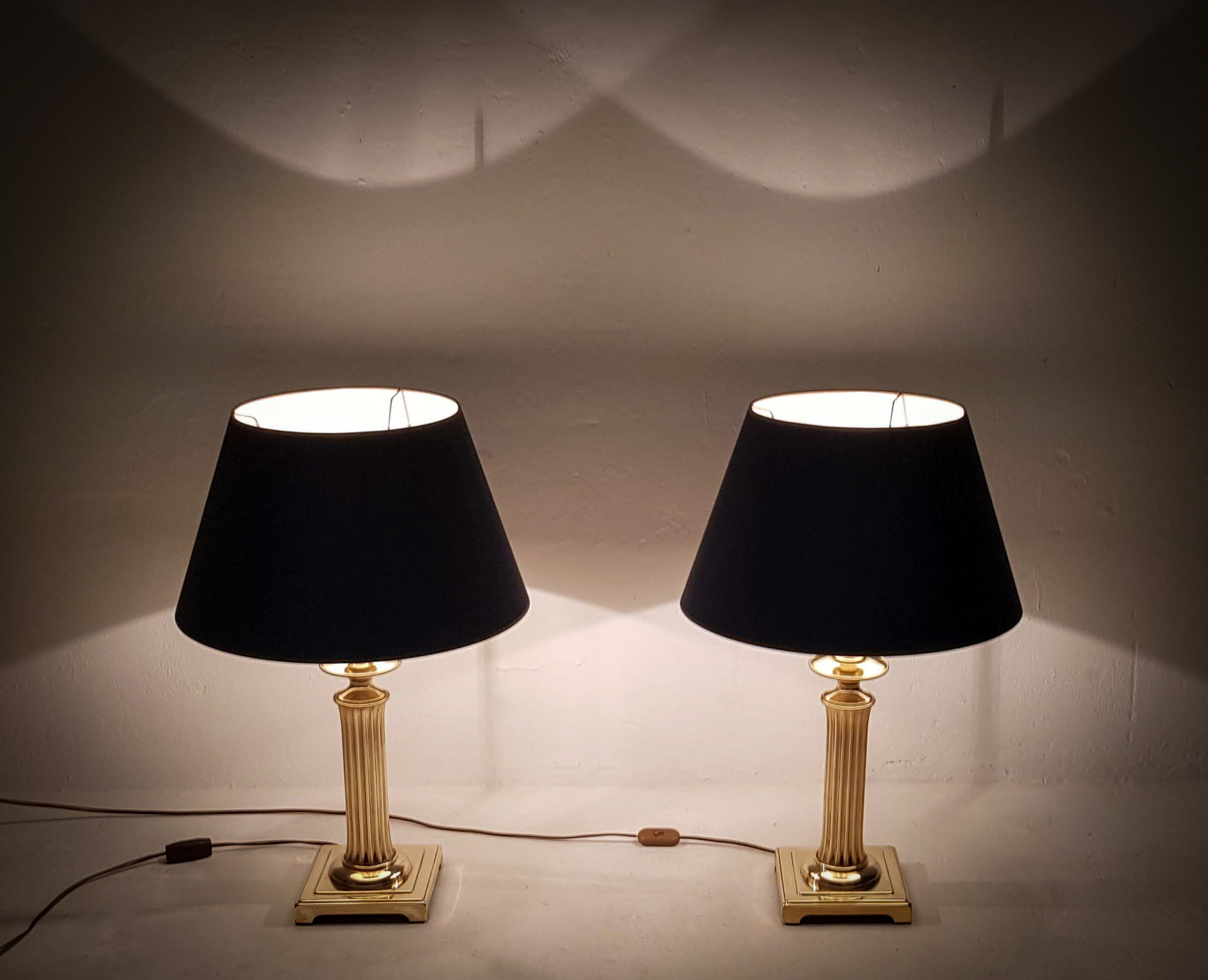 Two brass Herda table lamps