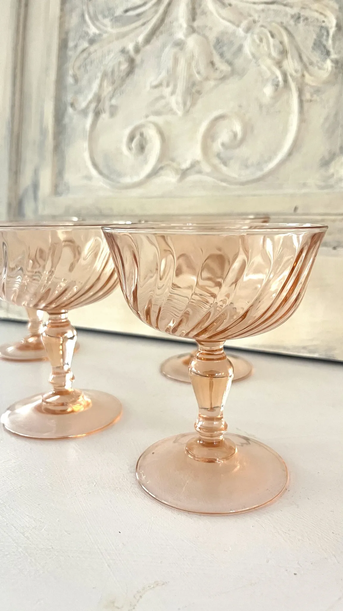 Champagne glasses – Vintage French Glass Set of 4