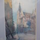 WATERCOLOR 1930 signed VICTOR MAUNIER : PARIS rue des Prêtres Saint Séverin Latin Quarter, 75, frame