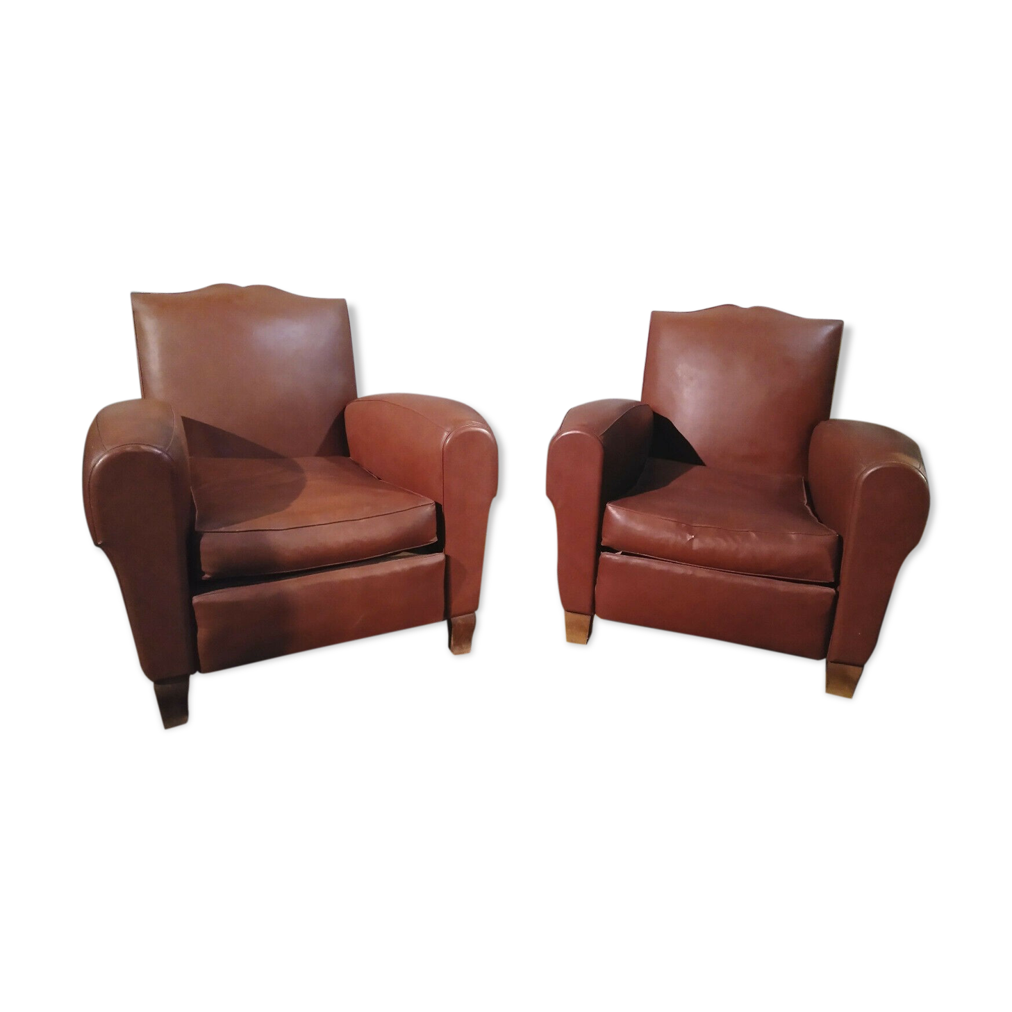 Pair of club armchairs mustache 1940