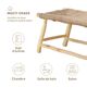 Moroccan handcrafted bench in wood and cord 100x40x40cm