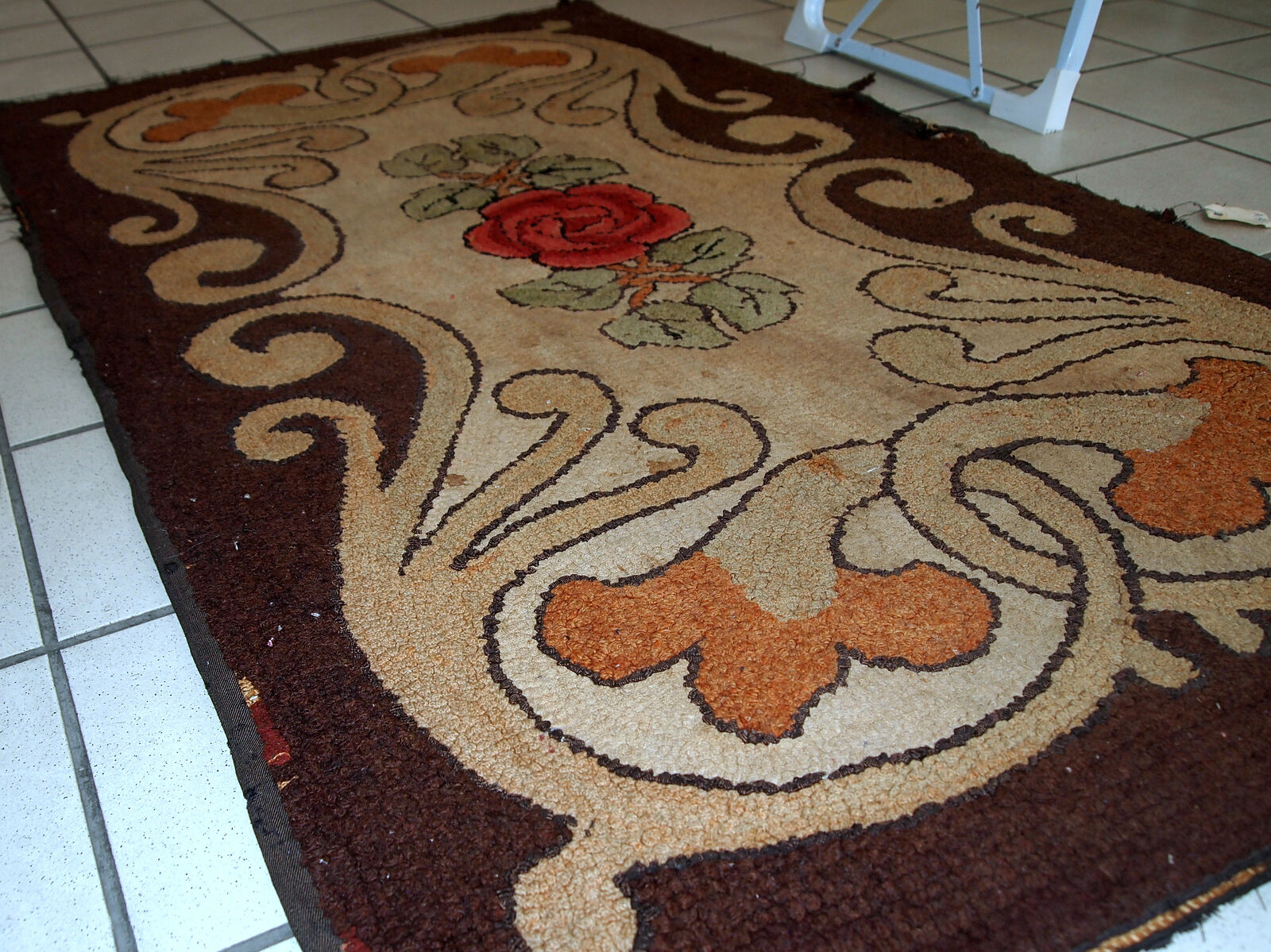 Carpet former American hooke made hand 76x130cm 1900