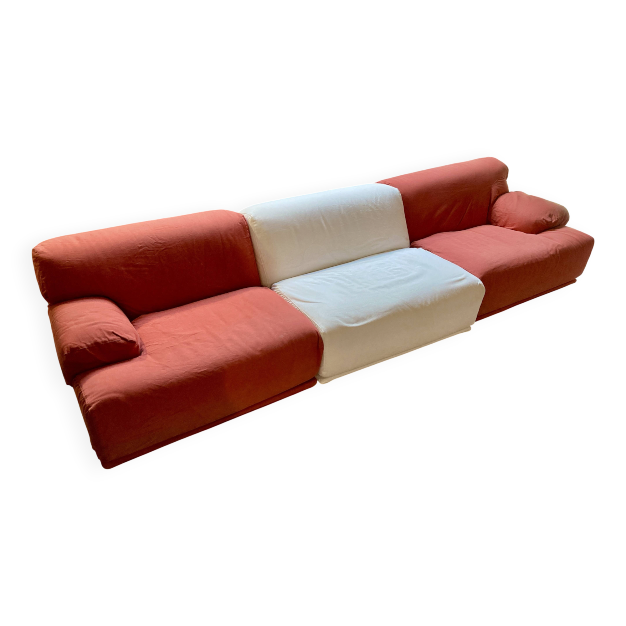 Fiandra modular sofa - Vico Magistretti - Cassina - red and white