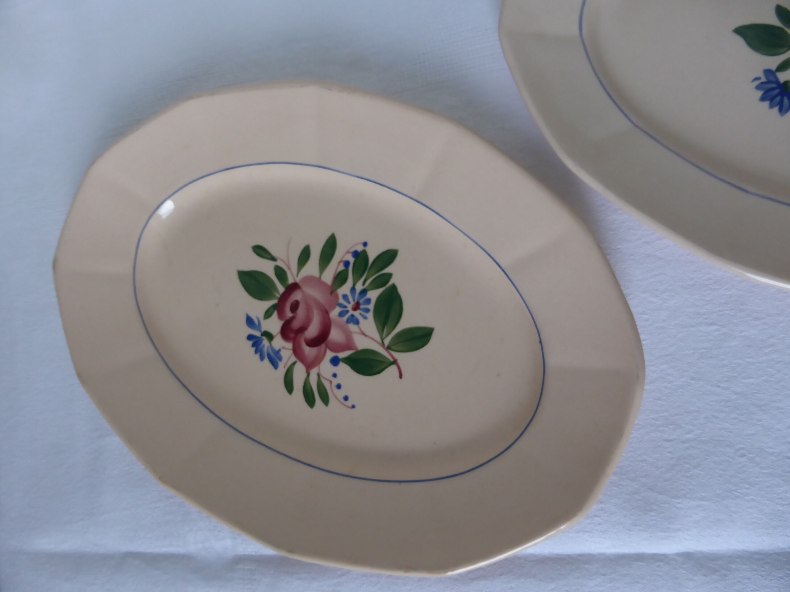 2 plats de service oval Digoin Sarreguemines