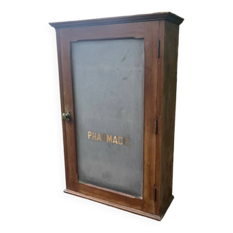 Ancien meuble armoire a pharmacie etagere meuble de metier porte vitrée