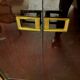 Sideboard with two-doors Art Deco lacquered black 20th century bronze handles