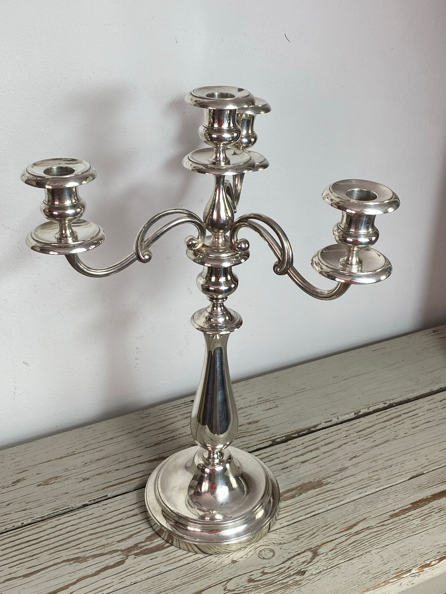 Silver-plated metal chandelier with 4 lights, Christofle