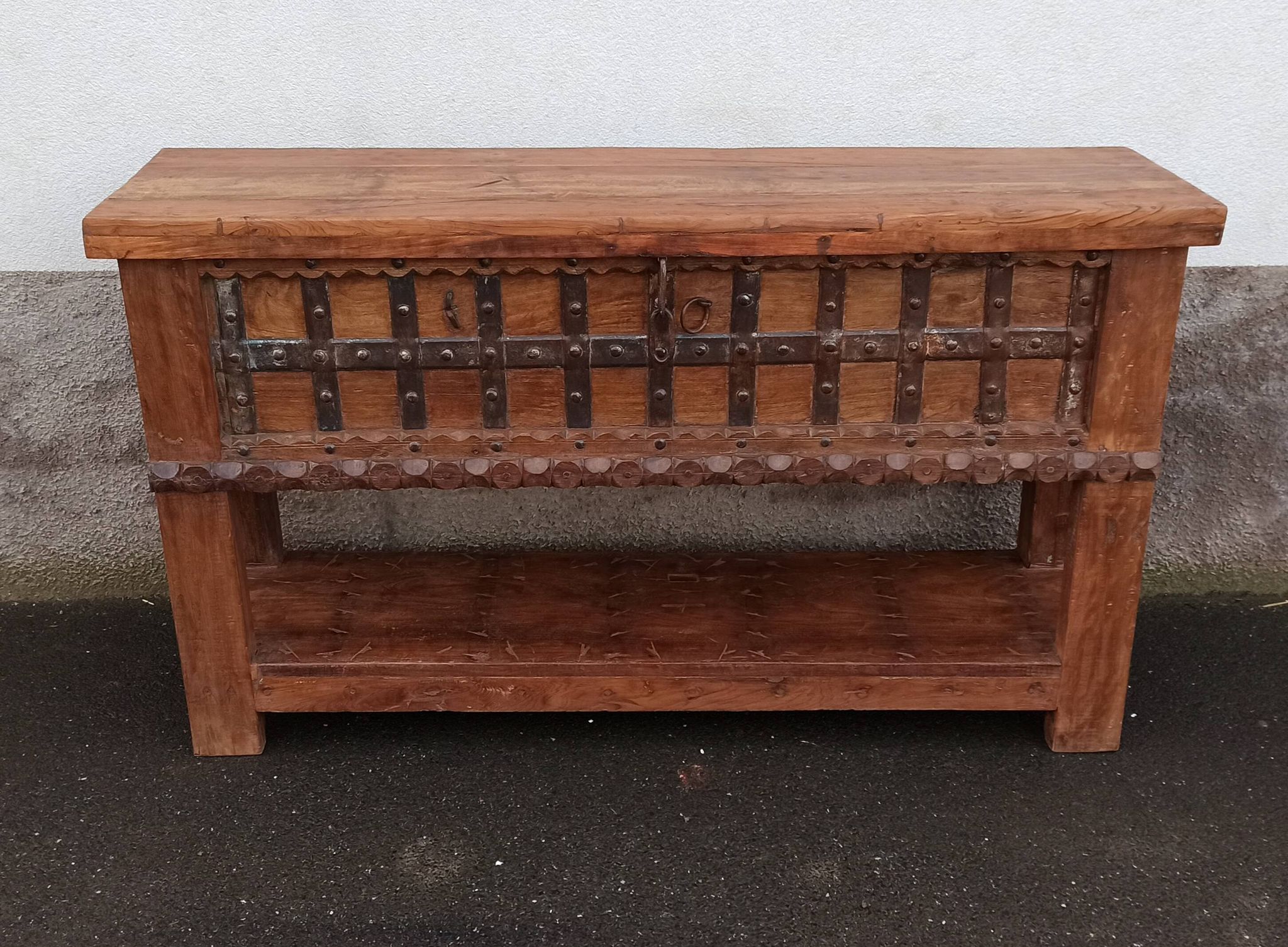 Console coffre en bois