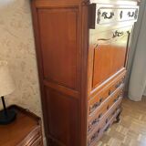 Wooden drop-leaf secretary in Louis XV style