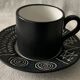 2 cups and 2 subseed scraffito ceramic cups for Habitat Japan, 1970