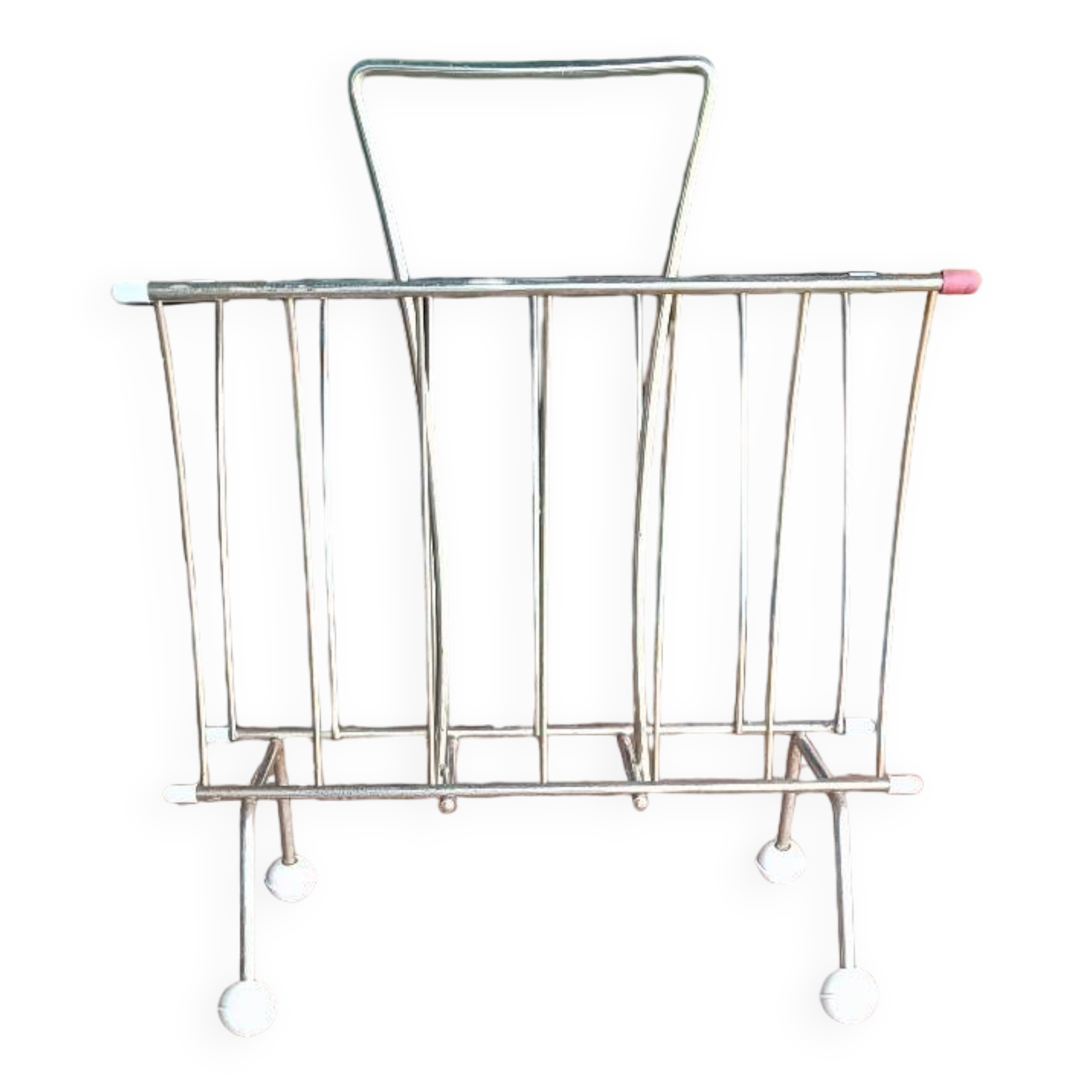 Porte-revue en métal doré, années 60